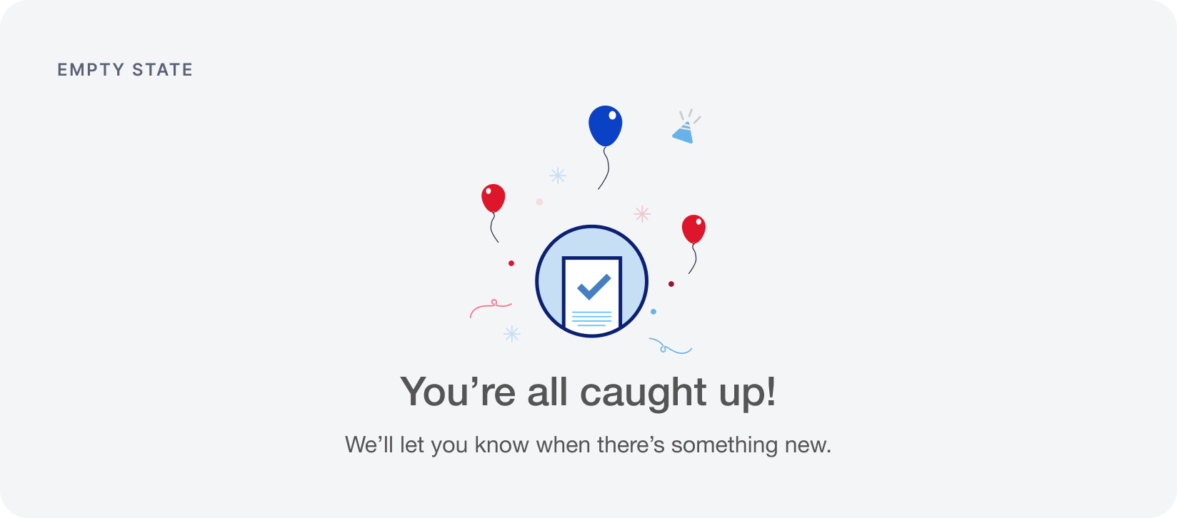 The empty state, "You're all caught up."